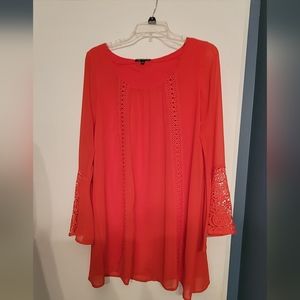 Red/orange long sleeve dress